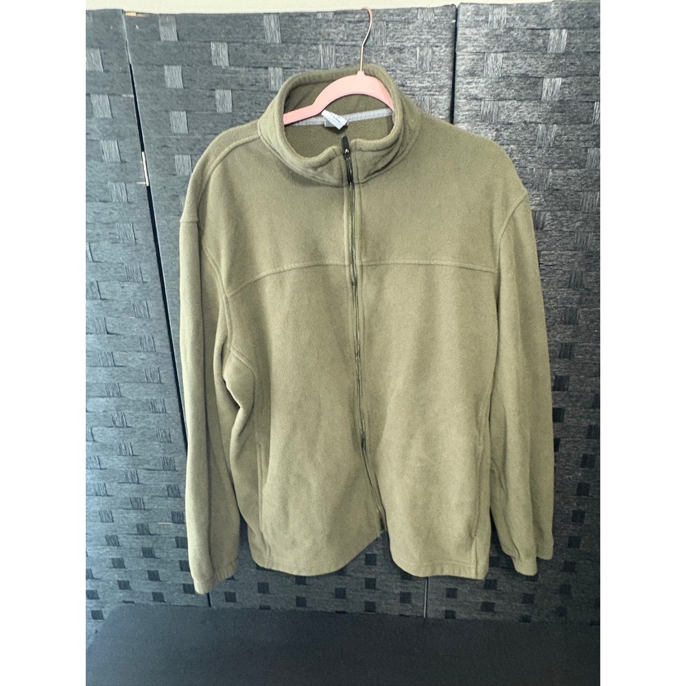 Vintage Starter fleece full zip  men's olive green size